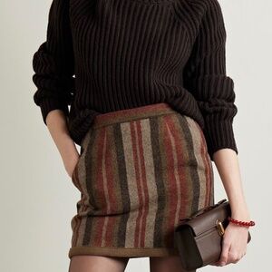 GIULIVA Heritage Theo Striped Herringbone Wool Mini-Skirt - size EU 38